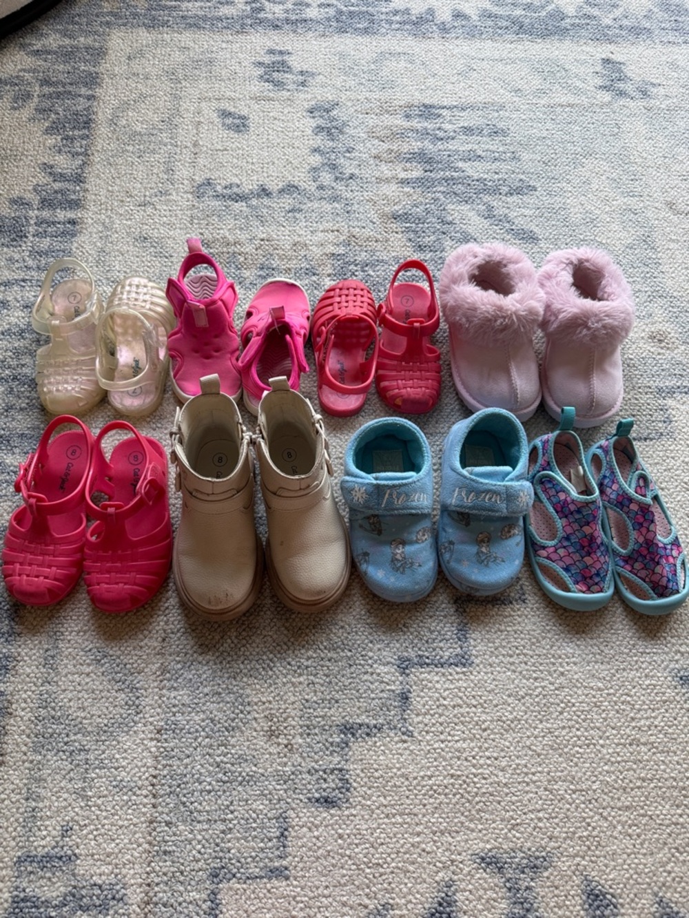Cat & Jack Pink, Blue and Cream Kids Shoe Bundle